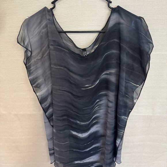 BECCA Black and Gray Sheer Blouse - Picture 1 of 2